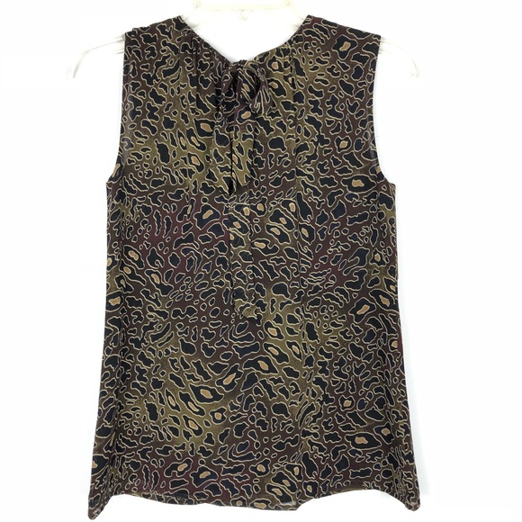 Tory Burch | 100% Silk Lined Tank with Tie Back - Picture 2 of 5